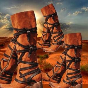 Freebird Buckle Strappy Suede Boots Sz 9